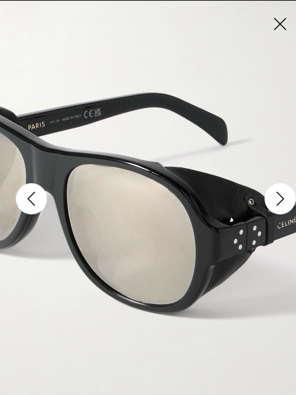 Aviator-style leather-trimmed acetate sunglasses